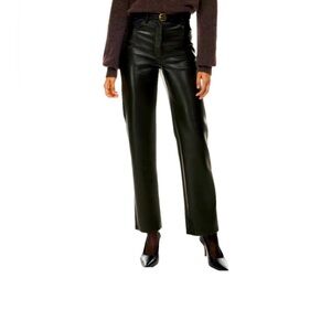Aritzia Wilfred The Melina‎ Pant Faux Vegan Leather High Rise Straight Leg SZ 0